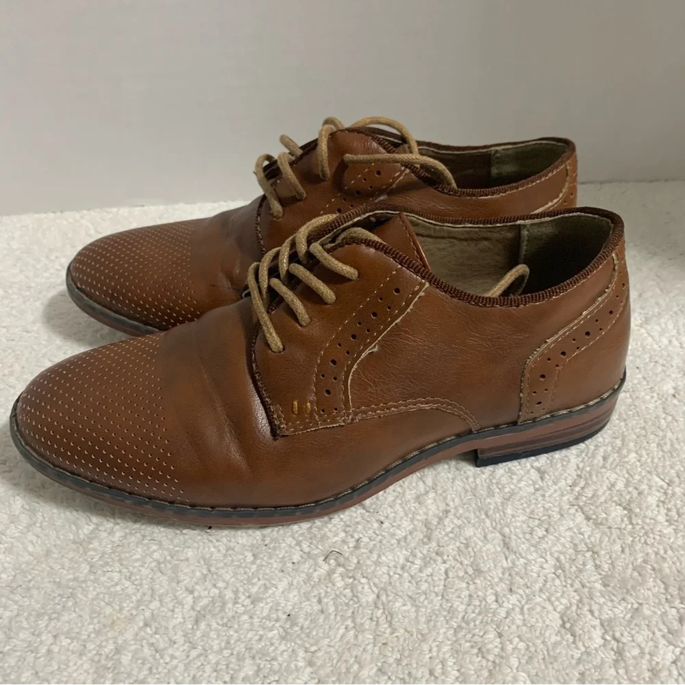 Steve Madden Toliverr‎ Leather Oxford Shoes Cognac 13.5